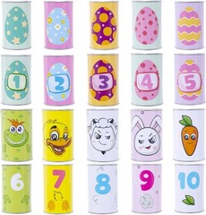 Easter Carnival Knockdown Can Game Set 13 Pcs Kids Adults Indoor Outdoor Fami…