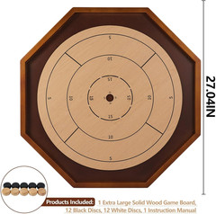 Crokinole Board Game – 27 Inch Large Classic Board Game.Deluxe Tournament Crokin