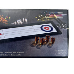Game Night Tabletop Bowling & Shuffleboard Drinking Game Party Bar Set