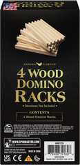 Spin Master Games, Wooden Domino Racks, Set of 4 Trays for Mexican Train Dominoe