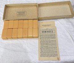 Vintage Puremco No. 616 Marblelike Standard Dominoes ~ Butterscotch * Free S/H