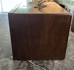 VERY NICE Antique Vintage Chinese Mahjong Wood Brass Drawers Case Box ONLY