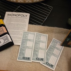 Vintage Monopoly Clue +6 Classic Games Wood Cabinet Used 2004 Chess checker etc
