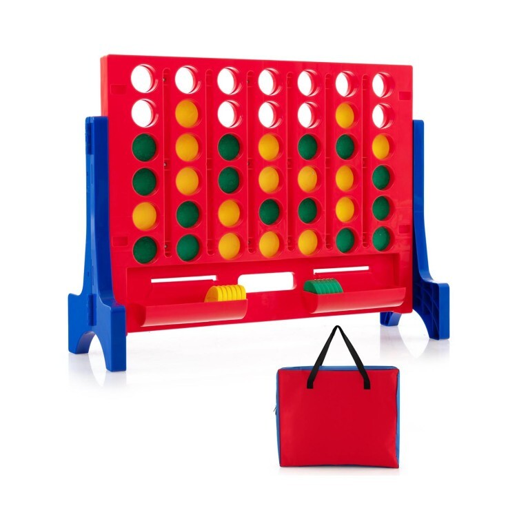 Giant Connect 4 Jumbo Game Play Set Family Outdoor w/Carrying Bag & Storage Tray