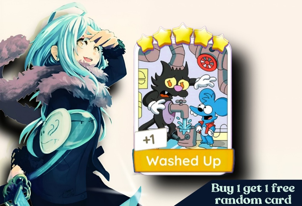 1 X Washed Up ( ⭐⭐⭐⭐⭐ ) – Set 17 – Mono_poly_Go Stickers – Suppar Service