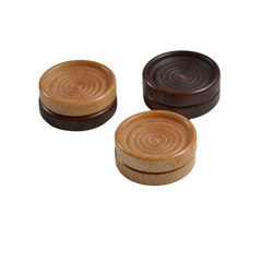 Stackable Wooden Checkers w Plant-Based Sisal Storage Bag Walnut & Maple 24 Pc