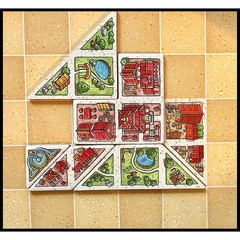 Capstone Games Tangram City Strategy Board 4 inches x 8 inches, Multicolor
