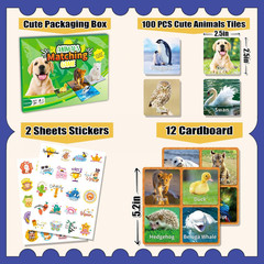 Animal Matching Game for Kids 100PCS Memory Card Game for Toddlers Preschool …