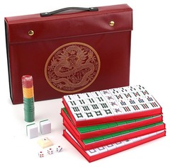 Chinese Mahjong Set 146 Tiles, Large 1.5″ Melamine with Case & English Manual
