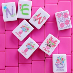 Majolicia American Mahjong Set, 160 Engraved Tiles with Accessories and Mahjo…