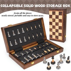 Luxury Large Chess Set 17 Inch Wooden Chess Board with Metal and Acrylic Ches…