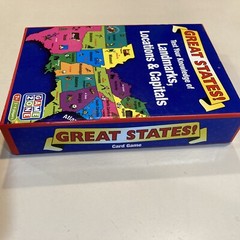 Game Zone Great States Card Game, with Map