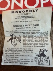 Vintage 1961 Monopoly Board Game Parker Brothers Classic Original COMPLETE Set