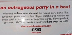 That’s What She Said The Twisted Party Game New Factory Sealed