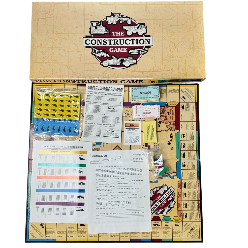 The Construction Game Very Rare 1993 Limited FIRST 2500 Made USA UNUSED