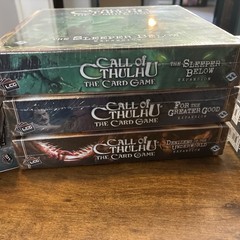 SEALED Call Of Cthulhu The Card Game Expansion Lot – 3 Boxes, 7 Decks