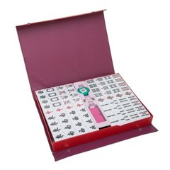 Traditional Chinese Mahjong Game Set 144 + 2 Spares Pink