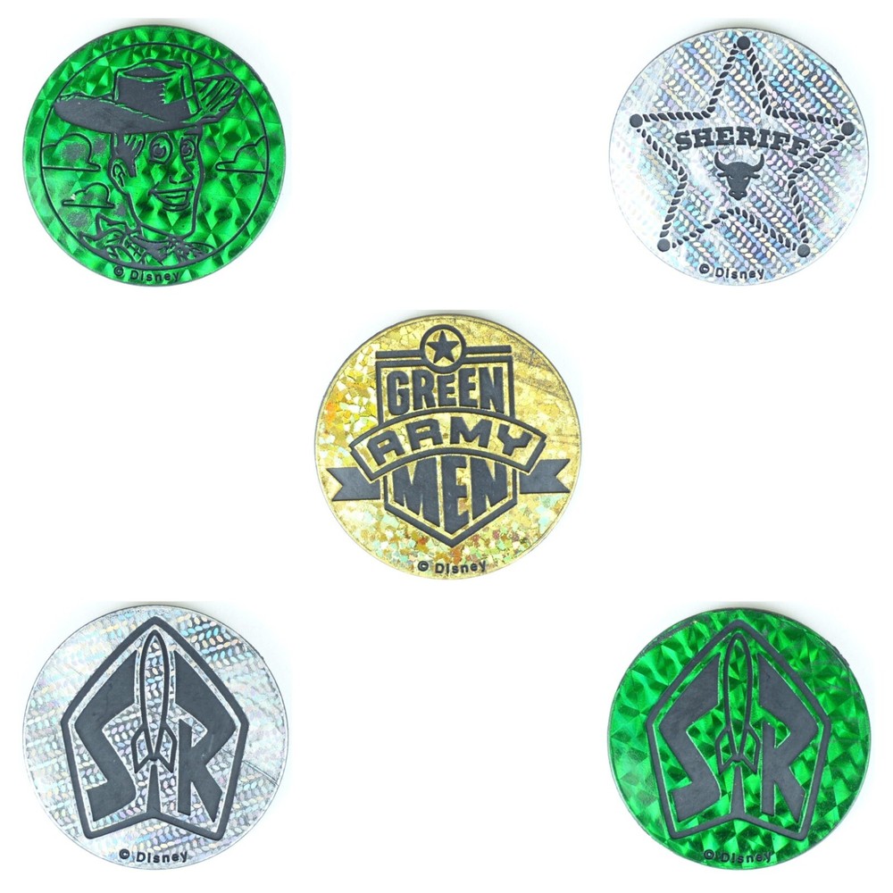 Lot of 5 Authentic POG Brand Disney Toy Story Plastic POG Kini Slammer WPF 1990s