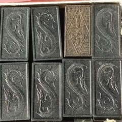 Vintage Dominoes Double Nine Box Set Oriental Dragons Multicolored Dots