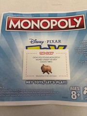 2018 Monopoly Toy Story Found Monopoly Money Under The Bed Chance Claw Card Game
