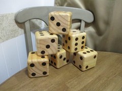 3.5″ Giant Wooden Yard Dice Set for Outdoor Fun, Barbeque, Party Events