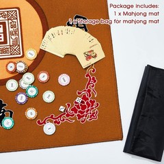 Anti Slip Noise Reduction Mahjong Table Mat with Carrying Bag 31.5 Inches