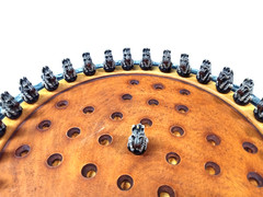 African Zebra Solitaire 11” Round Peg Game Kumbala Africa