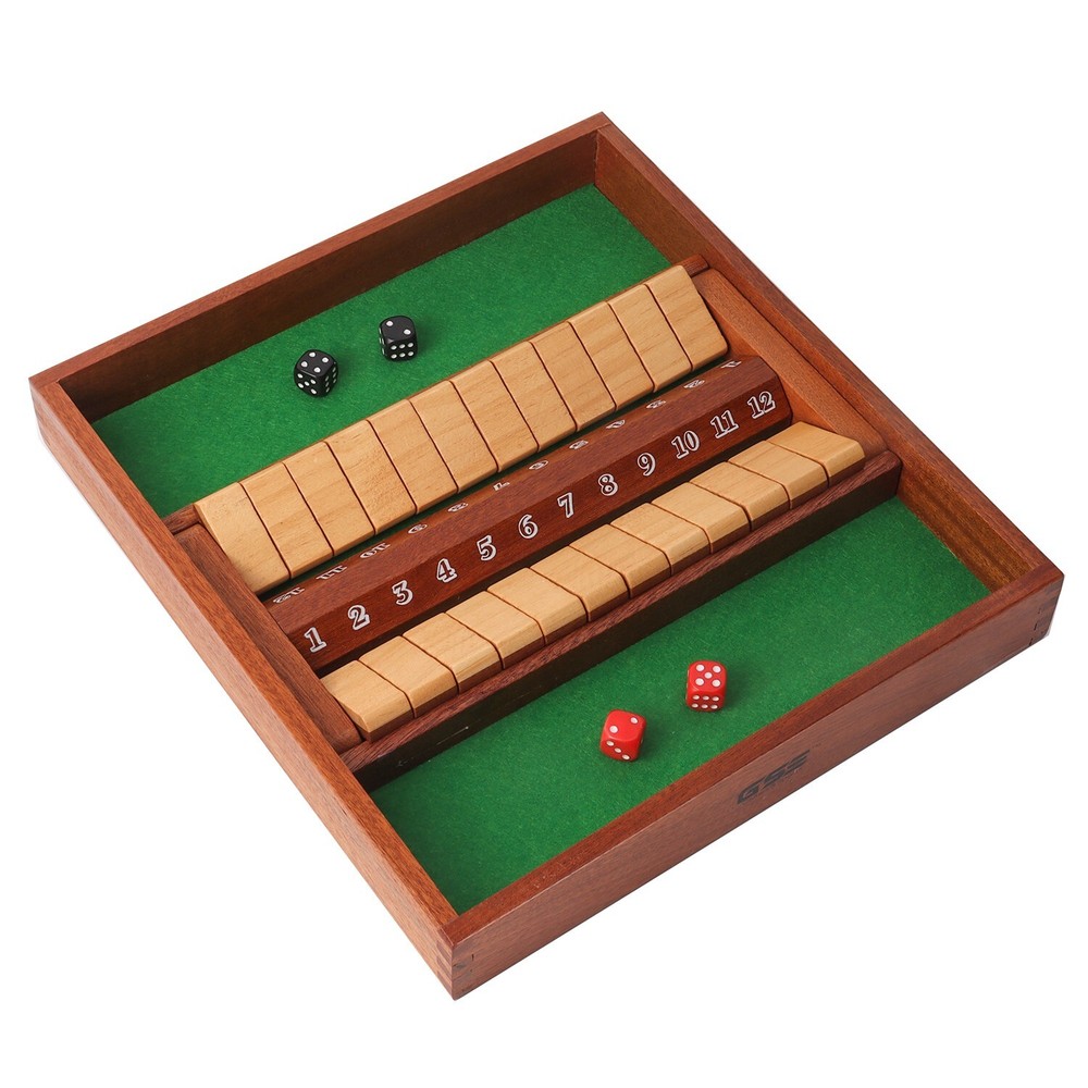 2-Player 12 Number Shut The Box Dice Game. Family Party Porch Pub Bar Board Game