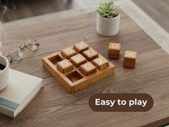 Rustic 5.5-Inch Wooden Tic Tac Toe – Family Game & Home Decor Centerpiece