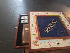 HUGE Monopoly Luxury Edition Blue Board Game Collectible Elegant Complete