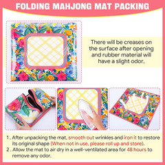 Drydiet Yellow Lemon Mahjong Mat for Table 31.5 x 31.5 Inch American Mahjong Mat