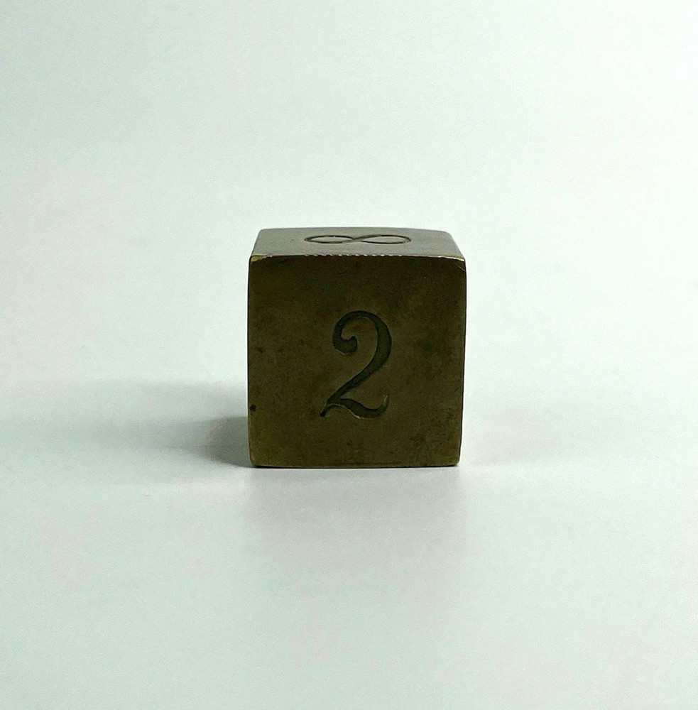 Vtg Rare Heavy Solid Brass Backgammon Doubling Cube Die 1″