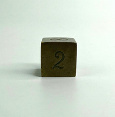 Vtg Rare Heavy Solid Brass Backgammon Doubling Cube Die 1″
