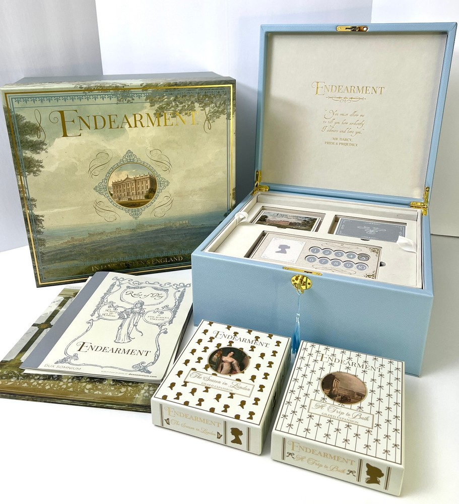 Jane Austen Themed Endearment Jewelry Box Board Game with Gilded Expansions