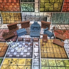 HEROQUEST Complete FURNITURE Set NEW!! Usable As DND Dungeon Terrain Lot