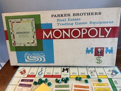 Vintage 1961 Monopoly Board Game Parker Brothers Classic Original COMPLETE Set