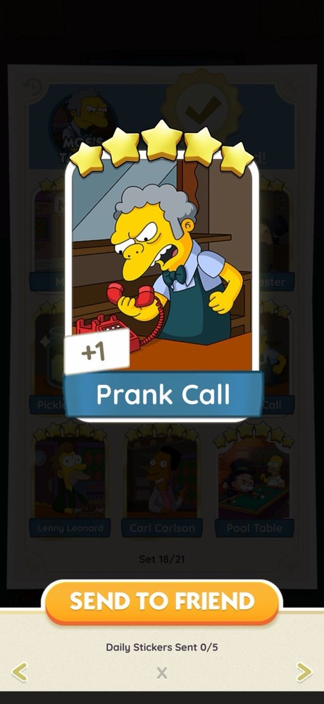 Prank Call ⭐Monopoly Go Sticker MOGO The Simpsons Go! Stickers 🌟FastDelivery