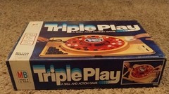 COMPLETE & WORKING: TRIPLE PLAY Skill & Action Board Game Milton Bradley 1978