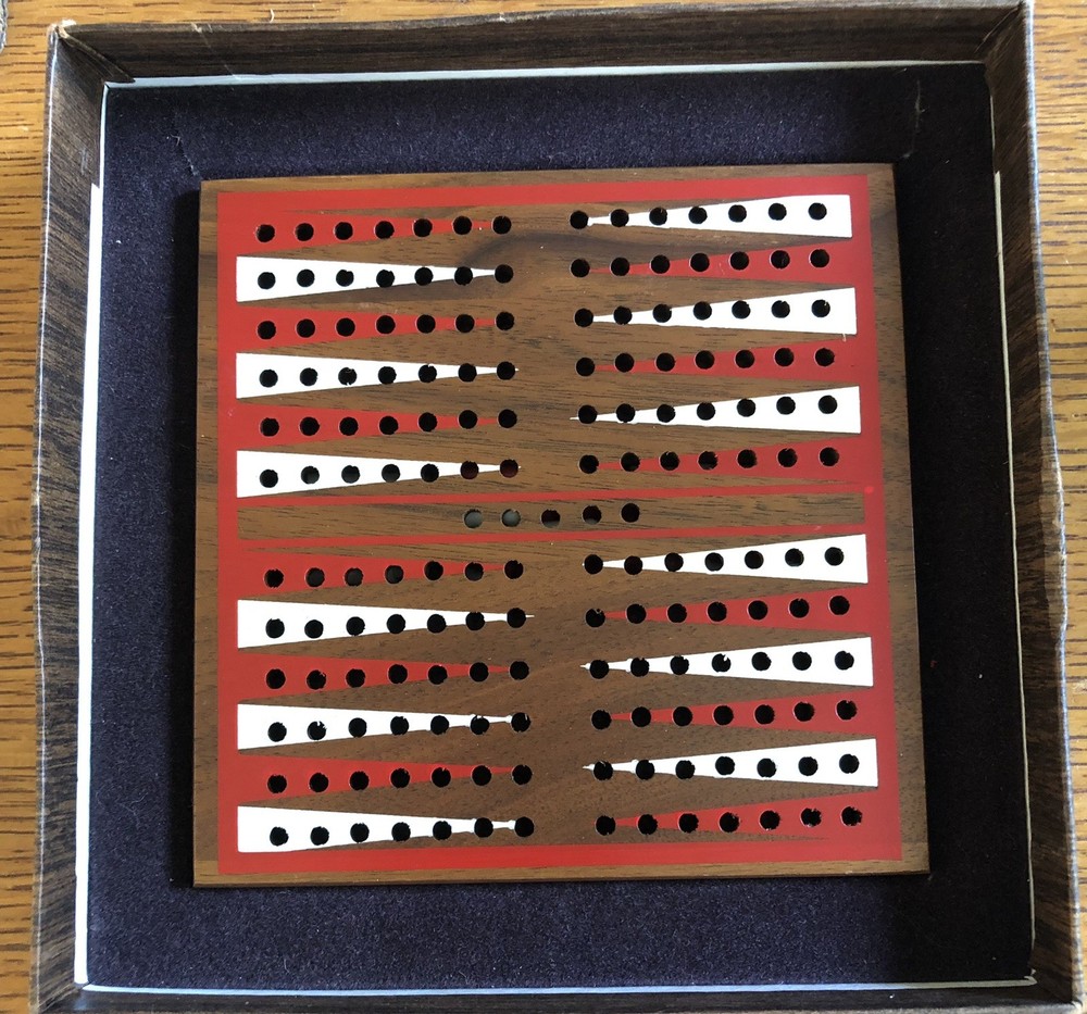 Wm. F Drueke & Sons American Walnut Peg Backgammon #49504 Complete