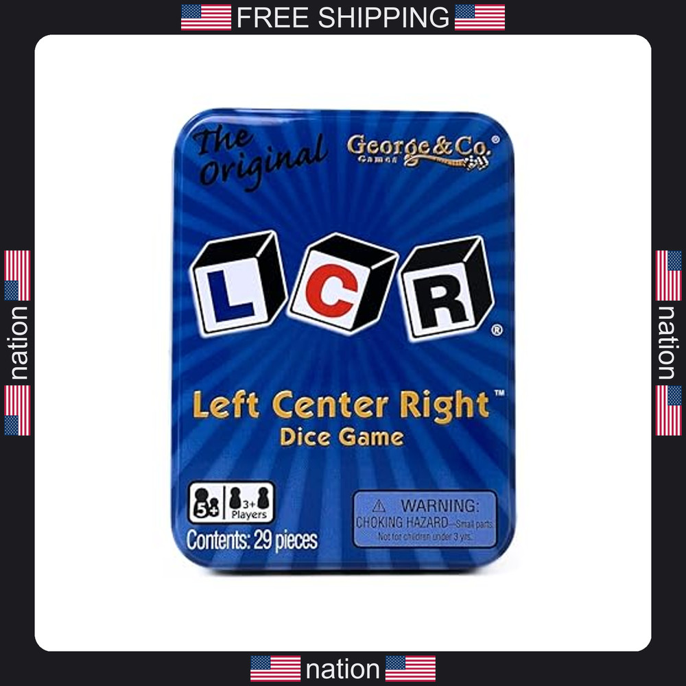 LCR® Left Center Right? Dice Game – Blue Tin