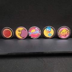 POG Stack N Smack Milk Caps (5) 1990s Pogs Game Pieces Cool Retro 90s Fun