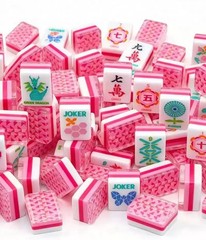 New high-end Pink flowers color American Mahjong Tiles set ,160 tiles+ Bag