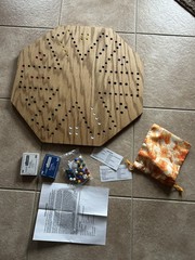 Oak Carbles Board Game. Hand Made wooden board