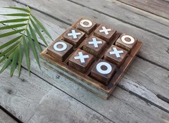 Wooden Tic Tac Toe Game | Board Game for Kids and Family | Table Top Living Room