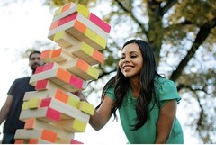 Giant Glowing Tumbling Tower Game Wooden Blocks Outdior Fun