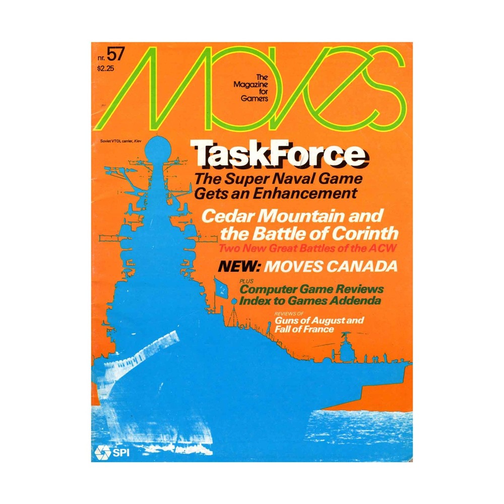 SPI Moves Magazine #57 “Super TaskForce, Cedar Mountain, Corinth” Mag VG+