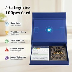 2026 World Cup Soccer Knowledge Trivia Card – 5 Categories, 3 Difficulty Leve…