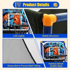 Kids Arcade Basketball Hoop with 4 Balls , Indoor Outdoor Single Shot Basketb…