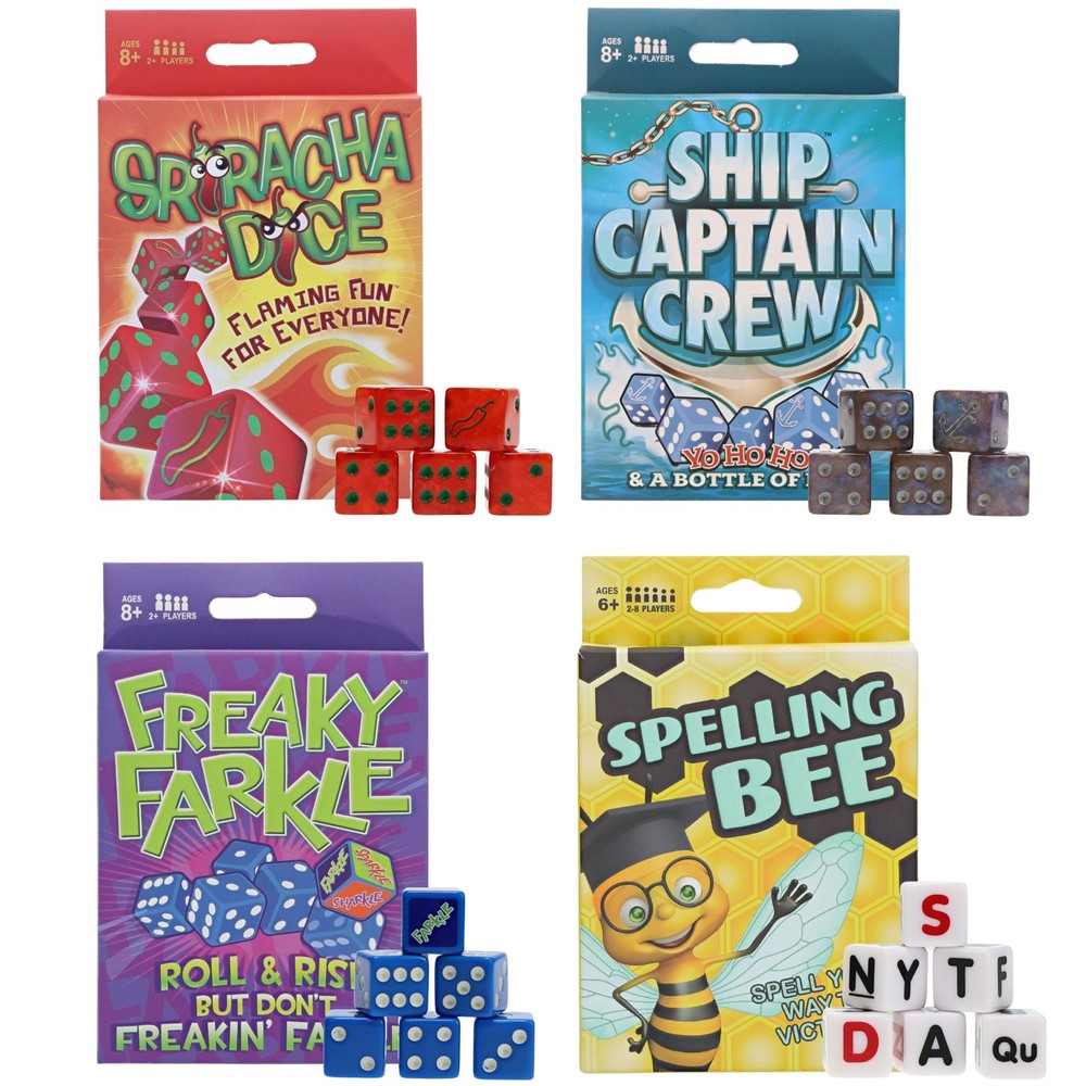 TDC Games Dice Game Bundle Pack – Includes 4 Travel Dice Games