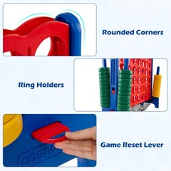 4-to-Score Giant Game Set 4-in-a-Row Connect Game W/Net Storage for Kids & Adult